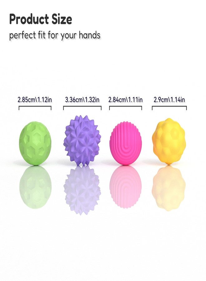 civan Silicone Sensory Fidget Toys Adults - 4pcs Textures Magnetic Ball Toy, Quiet Fidget Toys for Autism ADHD Stress Anxiety Relief, Office Classroom Gadgets, easter basket stuffers Women Men Gifts (Large) - Image 5